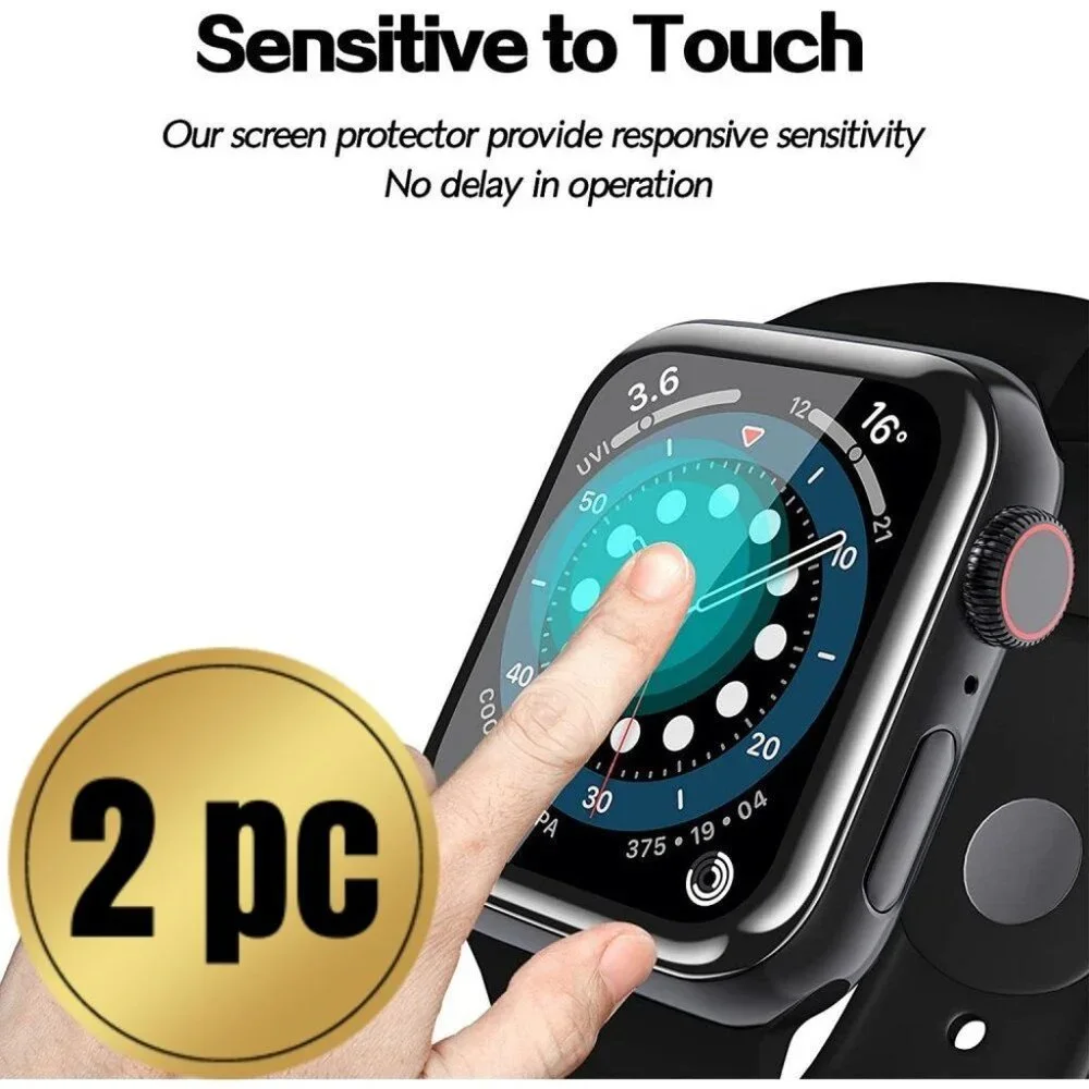 2pc PMMA Screen Protector with Easy Installation Kit Included for Apple Watch
